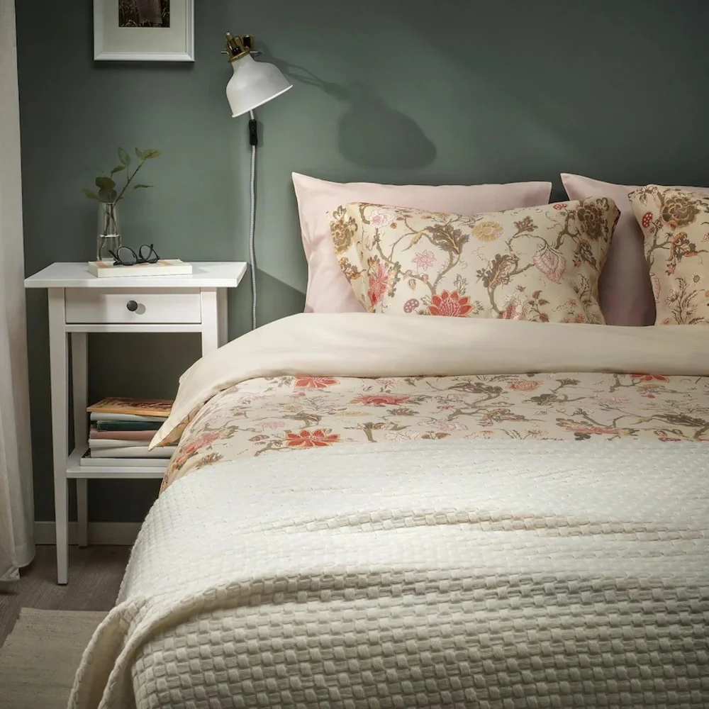 Floral Cream Duvet Cover Set - Full/Queen